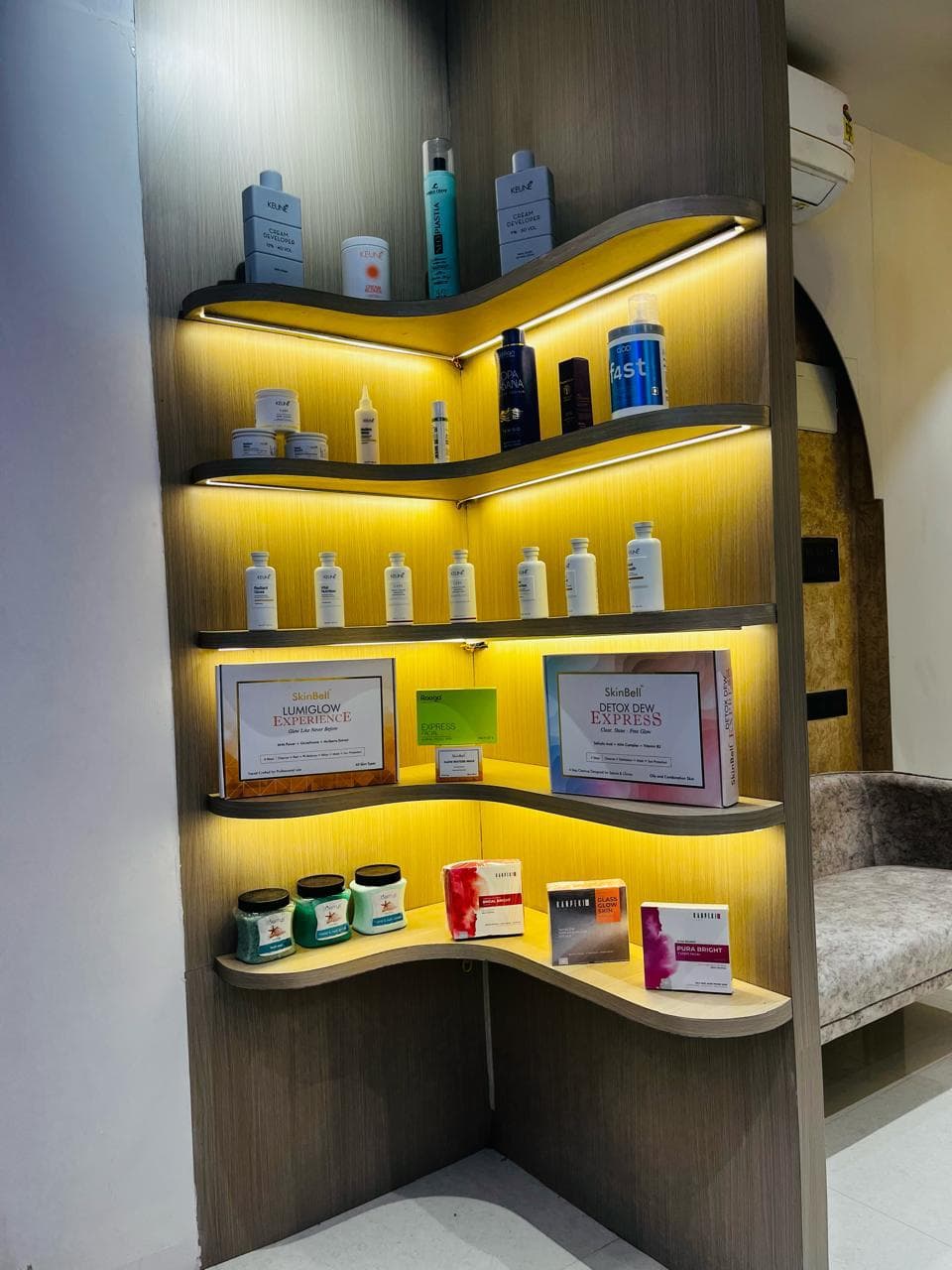 Care products displayed inside IPSA